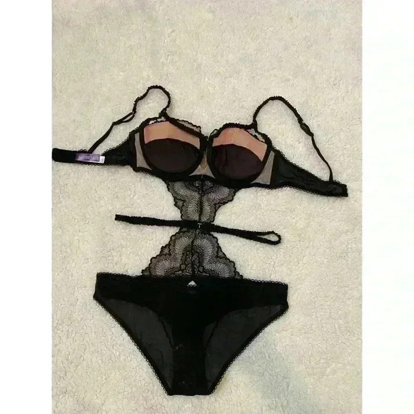 NWT ADORE ME BLACK LACE LINGERIE SIZE L - Picture 5 of 7